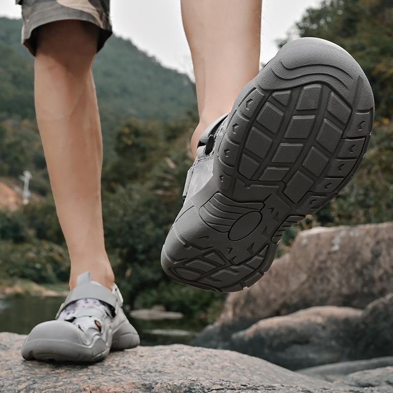 Leather Sandals Man Casual Loafers Luxury Design Slip On Male Dress Sandals Leisure Style Big Size Outdoor Wear-resistant Sole