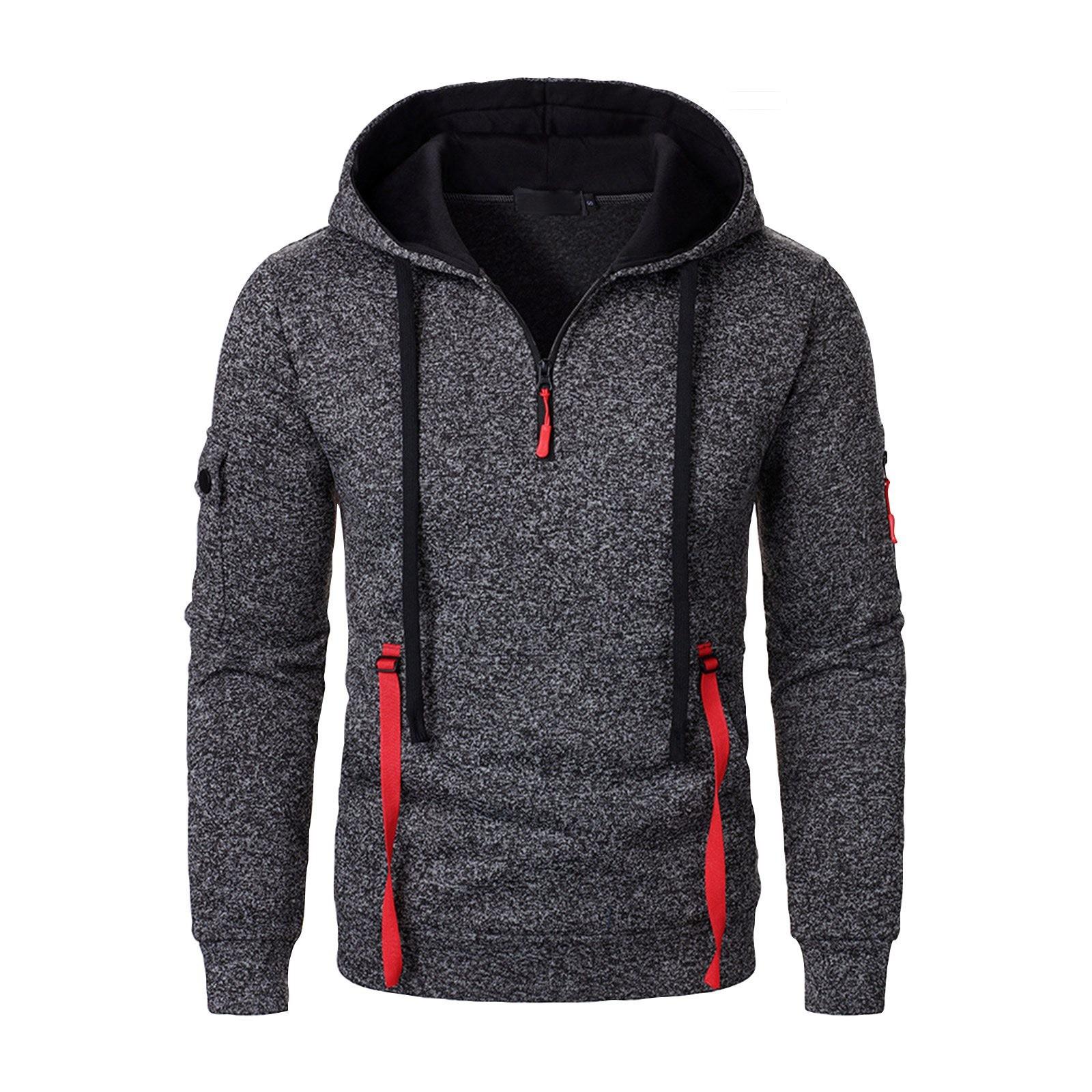 

Мужская толстовка с капюшоном на молнии, карманный кардиган, мужская спортивная повседневная толстовка большого размера L