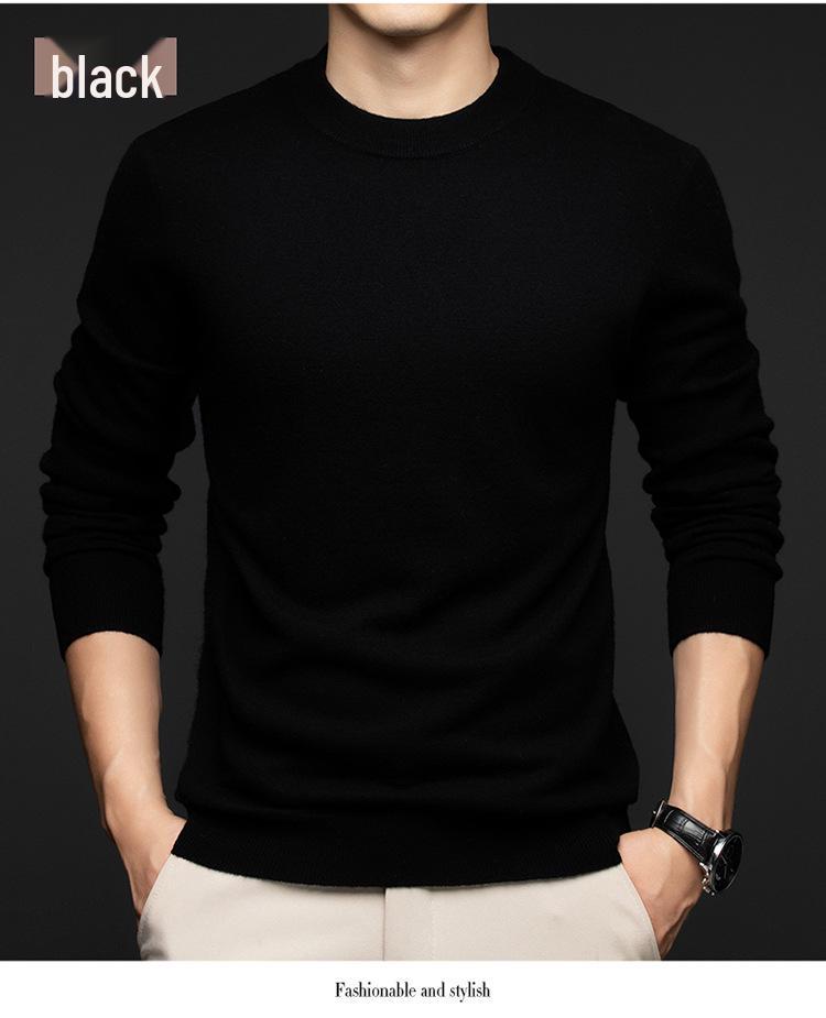 Men's Thickened Wool V-Neck Cashmere Sweater - Warm Winter Base Layer for All Ages