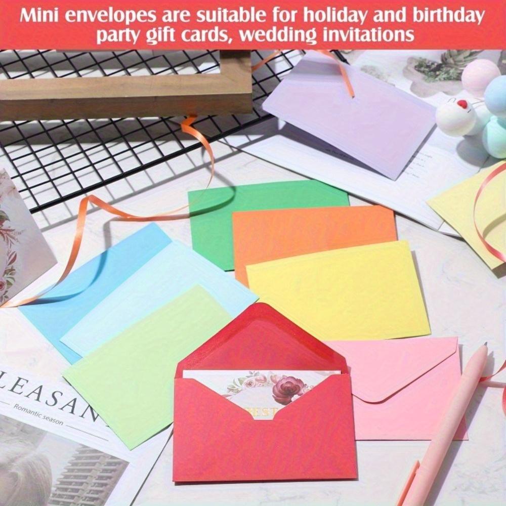 50pcs Mixed Color Mini Envelope Set | Glue Seal | 10.01×7.01 Cm | Multi-Functional Gift Card/Business Card Envelopes for School