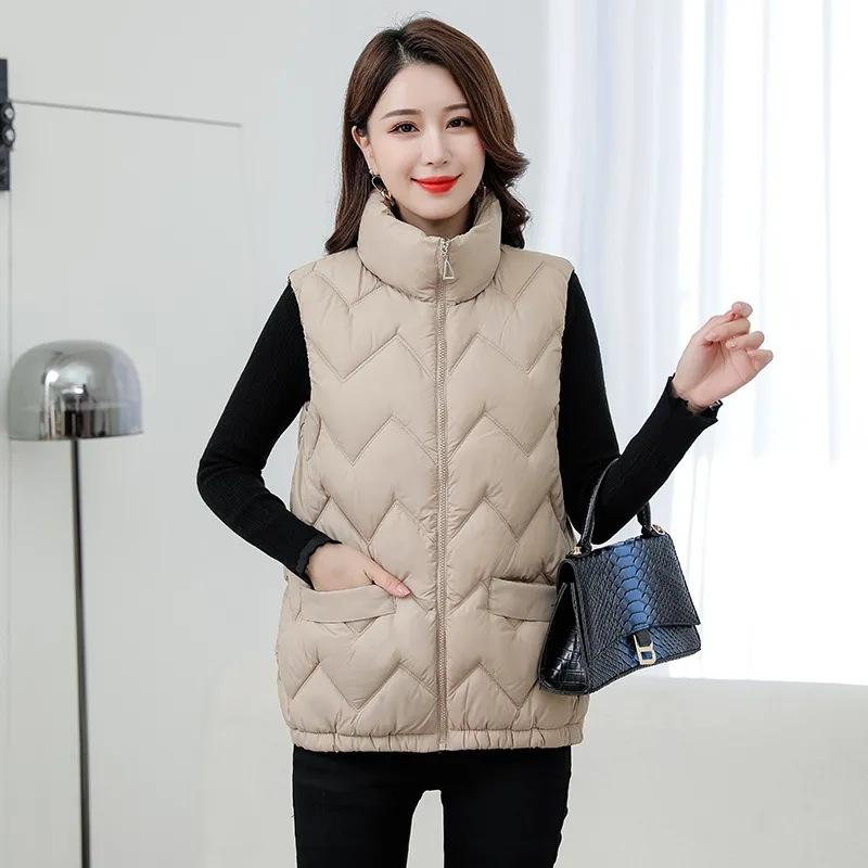 Autumn/Winter Fashionable Loose-Fit Thin Cotton Vest For Women Warm Cotton-Padded Shoulder Jacket Ideal For Cold Weather Scenari
