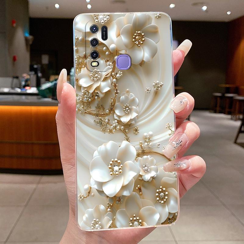 Phone Case For Vivo Y50 Y30 Y30i 1938 1935 Butterfly Protective Casing VivoY30 Y 30i Y50 Transparent Soft Silicone TPU Cover
