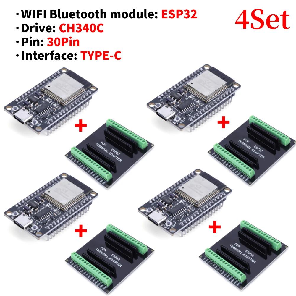 ESP32 WROOM-32 Development Board 5V TYPE-C CH340C WiFi+Bluetooth Ultra-Low Power Consumption SPI Flash 32Mbits Wireless Module