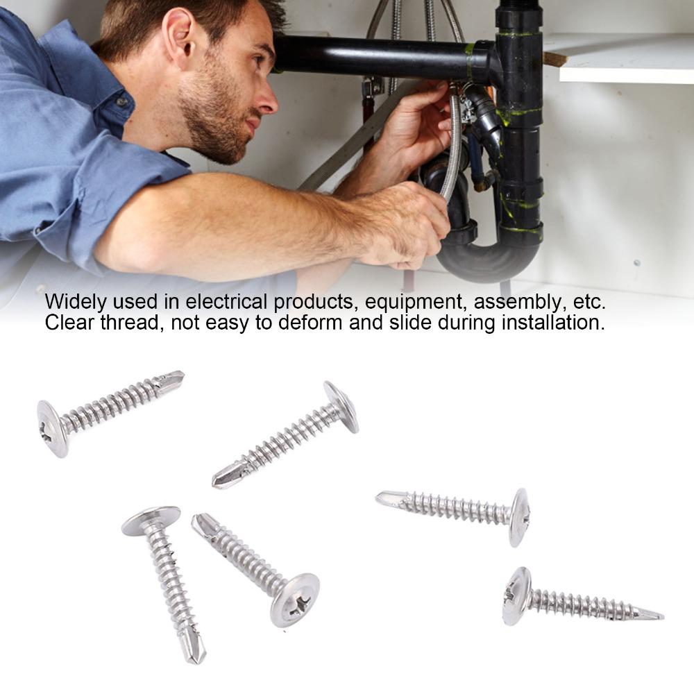 100pcs Fast Tapping Self Drilling Screws Durable Sheet Metal Screws For Industrial Use