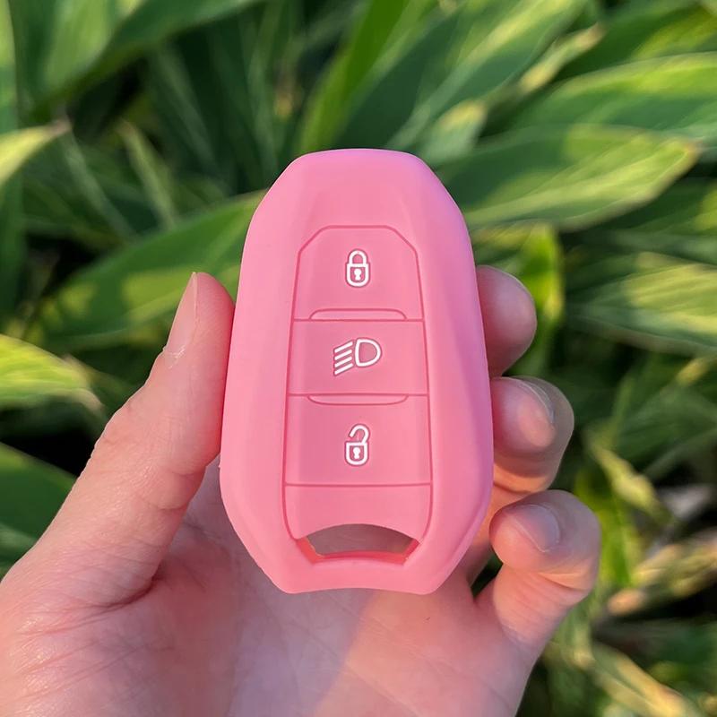 Silikon-Autoschlüsselgehäuseabdeckung für Citroen C2 C3 C5 X7 C4 Picasso Berlingo für Peugeot 208 308 408 508 3008 4008 5008 Smart Key
