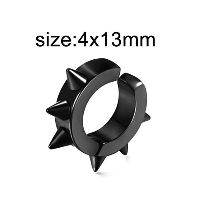 Nye Populære 1 stk Rustfritt Stål Smertefrie Øreklemmer Øredobber For Menn /Kvinner Punk Svart Ikke-Piercing Falske Øredobber Smykker Gaver