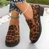 Übergröße Einzelne Schuhe Damen Herbst Neu Spitz Leopardenmuster Lässig Dicke Ferse Ein Pedal Einzelne Schuhe Damen