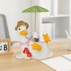 Simulated Umbrella Duck Statue Model Cartoon Resin Animal Sculpture  Kids Birthday Gift