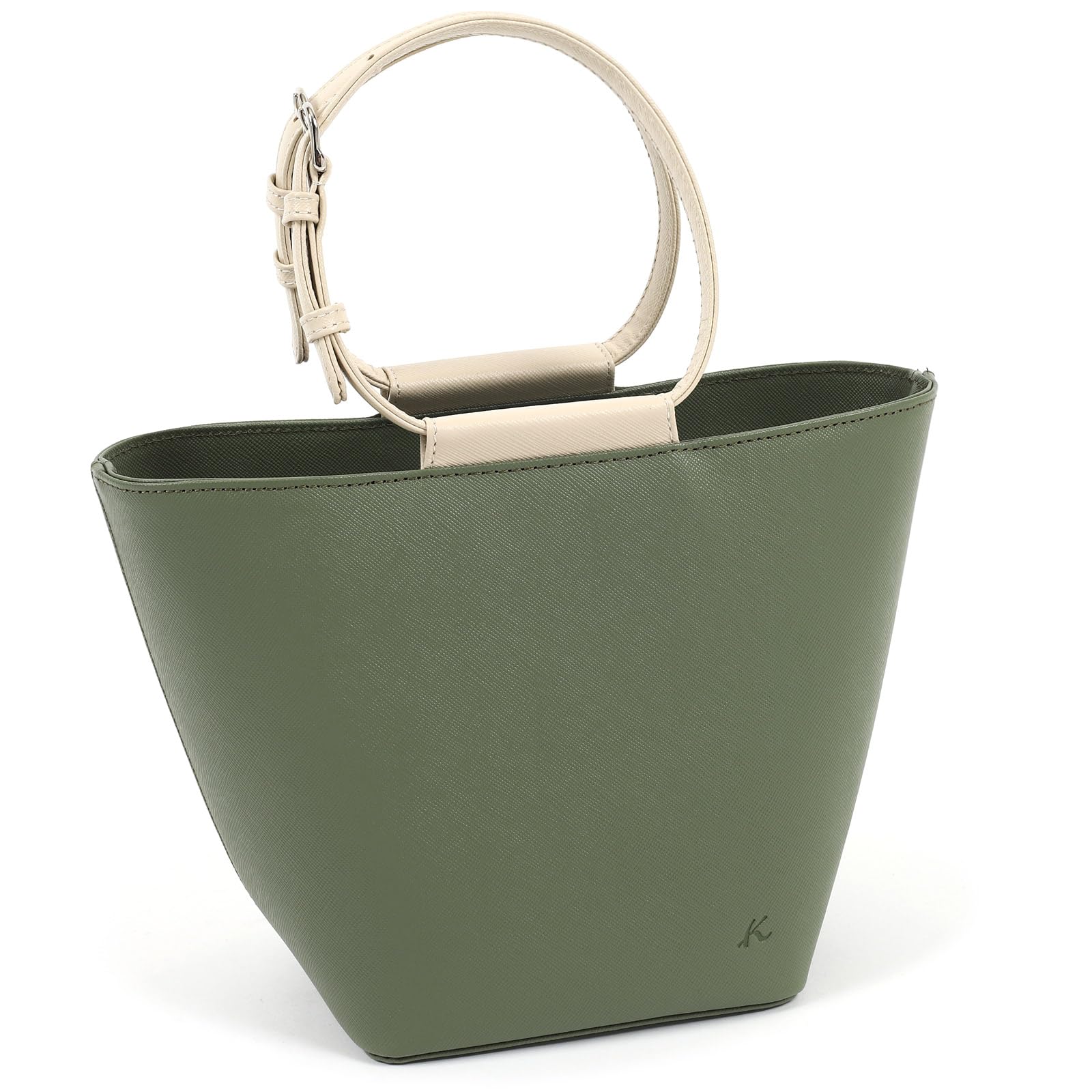 

Belt Design Handbag 34911 [Kitamura] Y-1406 Women s Olive/Ivory [Green]
