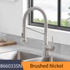 Brushed Nickel Kitchen Faucet Single Hole Pull Out Spout Kitchen Sink Stream Sprayer Head Brushed Nickel Mixer Tap 866033