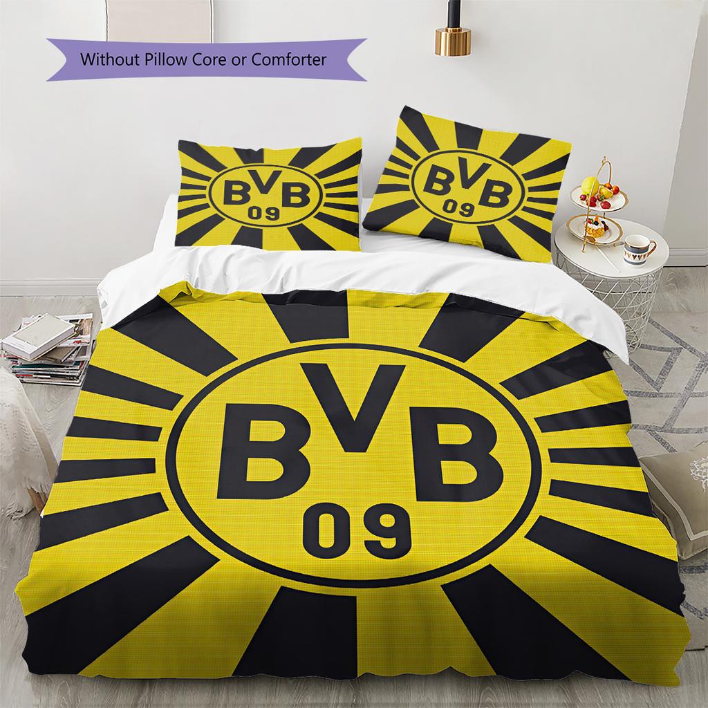 Borussia Dortmund  Set Copripiumino con Fantasia  Decorazione per la Casa  Regalo (1 * copripiumino + 2 * federe senza imbottitura)
