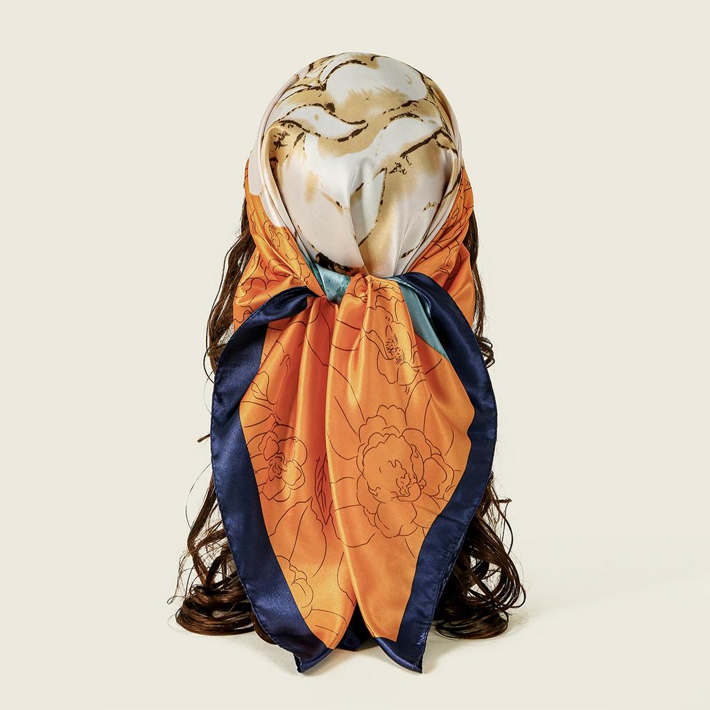 90*90cm Printed Square Scarf For Women Muslim Hijab Jacquard Scarf For Summer Lightweight Headsacarf Handkerchief Beach Shawls