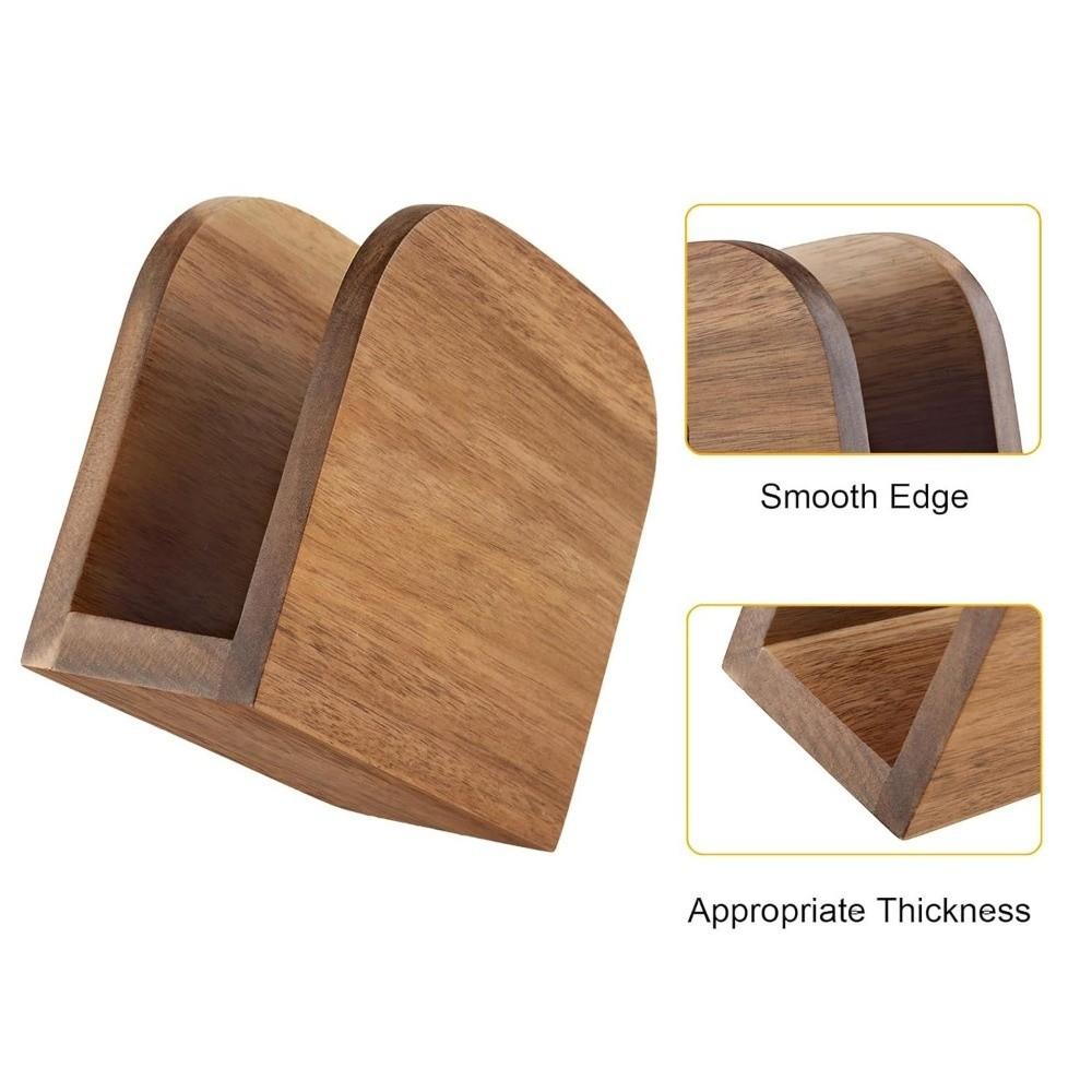 Classic Wooden Napkin Holder Countertop Dining Table Decoration Standing Napkin Dispenser Tissue Box Kitchen