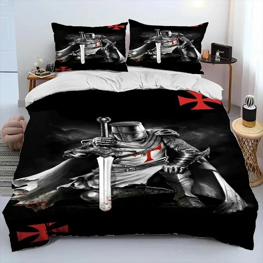 Cavalier Knight Templar Crusaders Bedding Set Bedroom Soft Modern Bedspreads Comefortable Duvet Cover Quilt Cover And Pillowcase