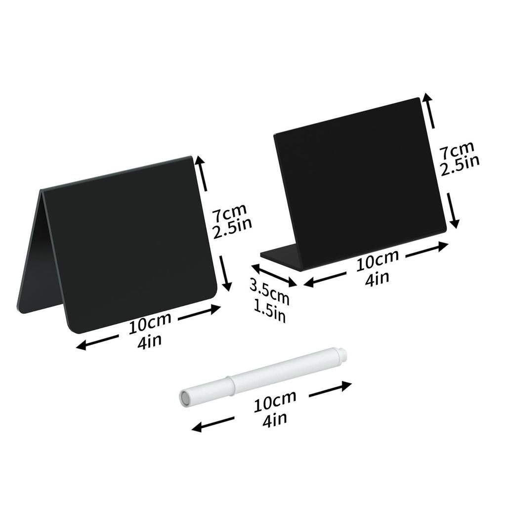 20x Acrylic Mini Chalkboard Signs Reusable for Food Small Chalkboards L Shaped for Buffet Weddings Retail Label Bakery Birthday
