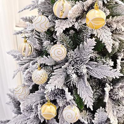9Pcs/set 6CM Christmas Ball Ornament Plastic Painted Christmas Ball Decorations Special-Shaped Shatterproof Xmas Baubles