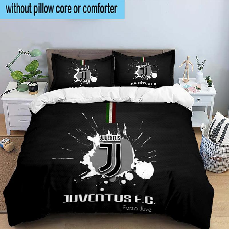 Juventus Heartbeat Logo 3PCS Bedding set,Ideal for1pc Duvet Cover And 2pcs Pillowcases Perfect for Christmas gift,Ideal for Bedroom, Dormitory