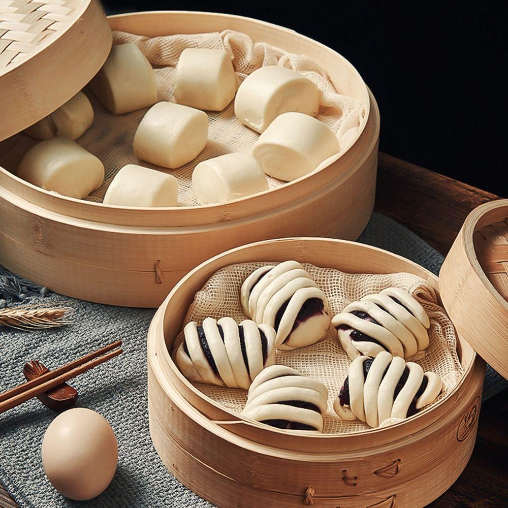 Durable Cotton Steamer Cloth Thickened Reusable Steaming Mat Breathable Mesh Non-stick Food Steaming Cloth Kitchen Accessories