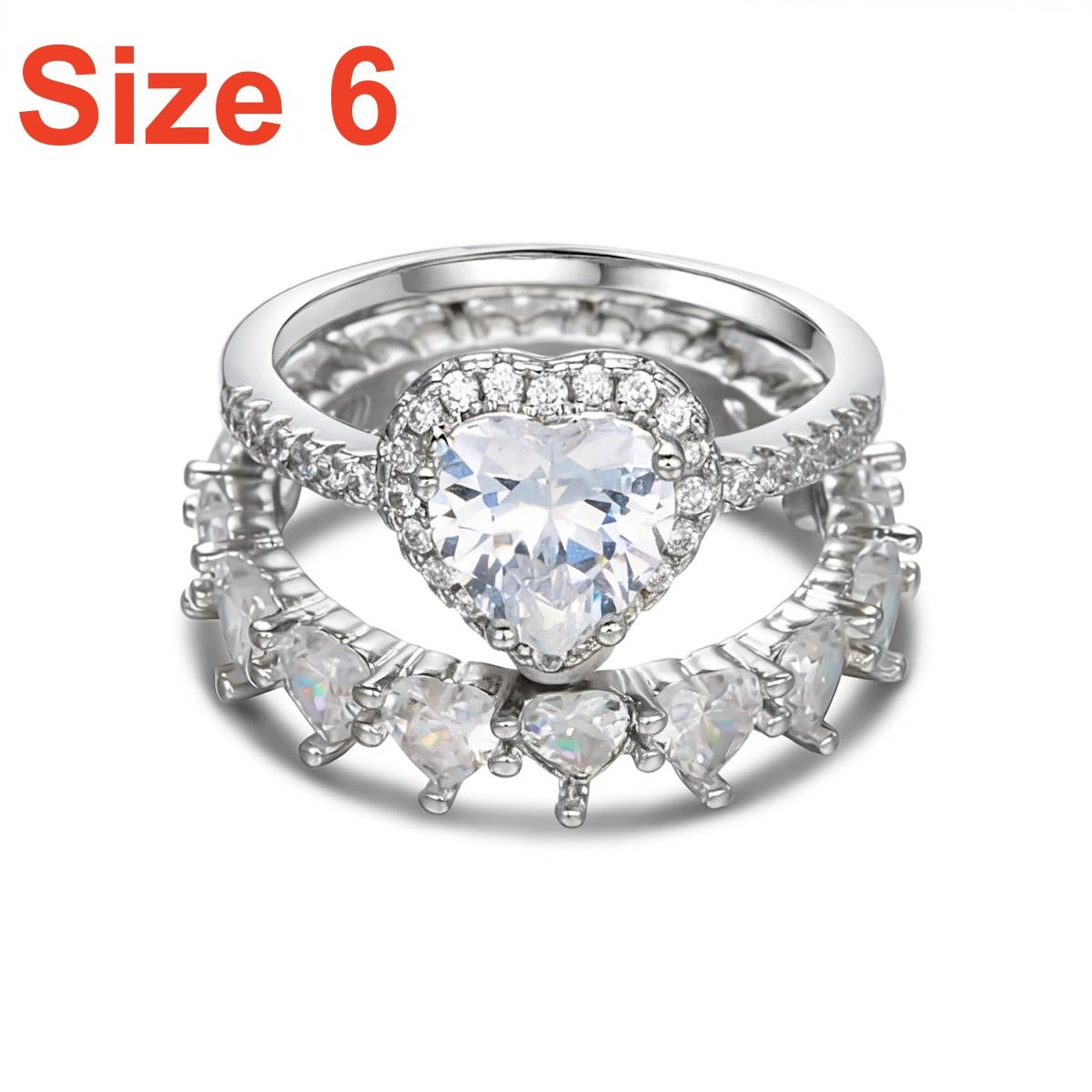 Elegant Romantic Love Heart Brass Inlaid CZ Zircon Couple Rings For Women Men Temperament Heart Matching Finger Rings Zircon