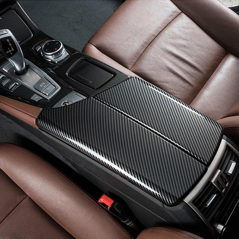 2ks Auto Interiér Loketní opěrka Box Kryt Obložení Samolepky Dekorace Díly Ochrana Příslušenství pro BMW řady 5 F10 F18 2011-17