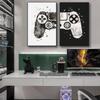Game Gaming Room Gamepad Abstract Posters and Prints Wall Art Canvas Paintings Pictures Gamer Gift for Boys Children Room Decor