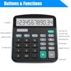 Calculator, TSV Function Desktop Calculator With 12 Digit Large LCD Display, Solar And Battery Power, Sensitive Button, Handheld Basic Calculator