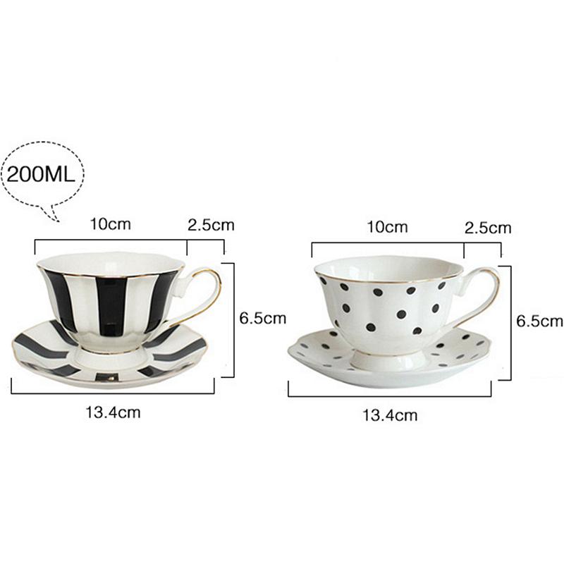 200ml Flower Shaped Coffee Cup Saucer Set, Ceramic Afternoon Tea Set Fine Bone China Tea Cup Gold-rimmed Drinkware