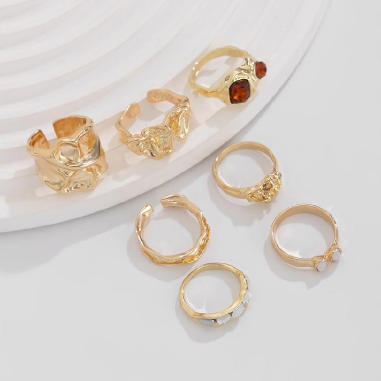Stylish Geometric Designs Gemstones Rings Craft from Sturdy Metal Materials for a Touch of Elegant and Unique Styles