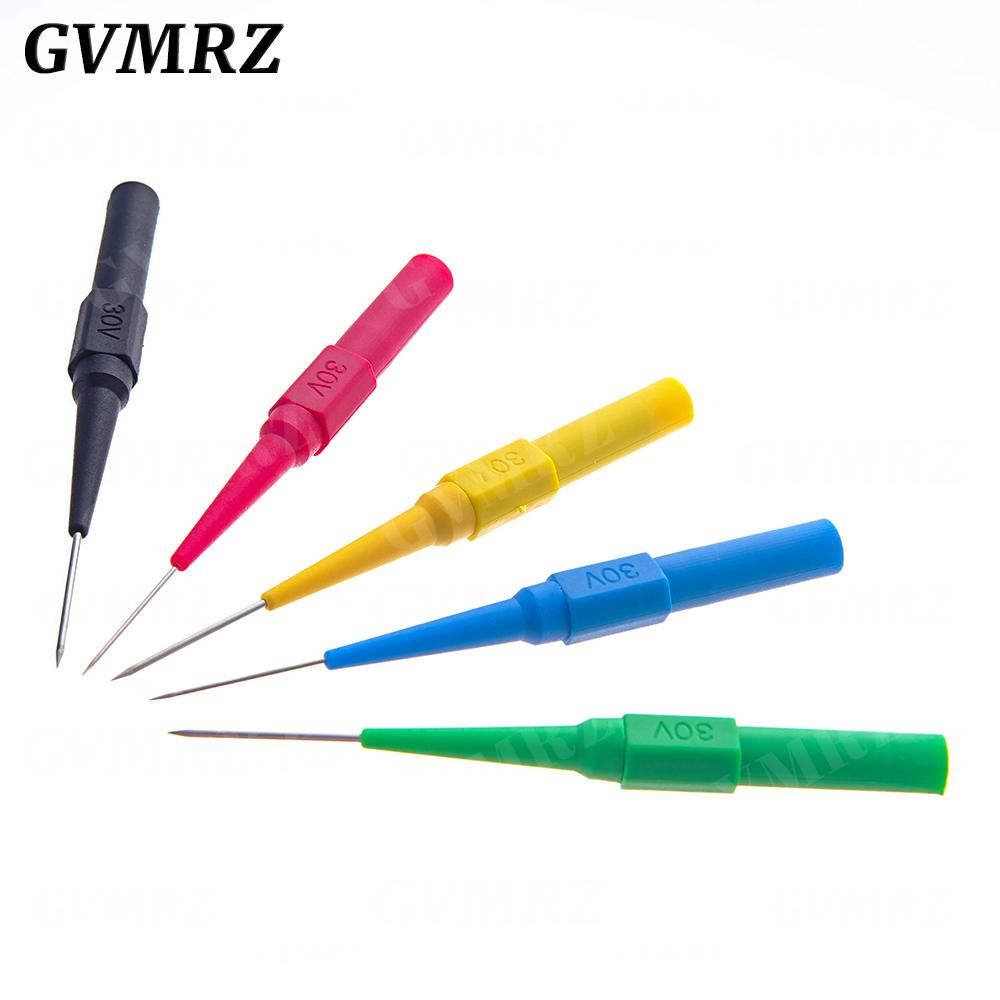 5 Stück 0,7 mm/1,0 mm Isolationsdurchstech-Nadel Nicht-zerstörende Multimeter-Testspitzen 30V Messgerät für Bananenstecker
