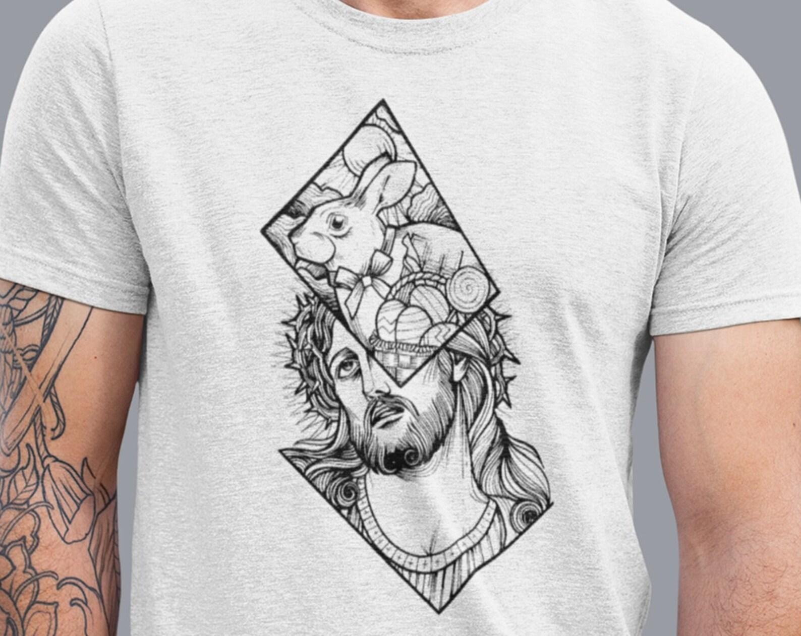 Easter rabbit jesus Shirt, Easter Day tee, Easter jesus T-shirt, Aesthetic Jesus Shirt, Christian Clothing, Bible Verse Shirt, Christian tee M