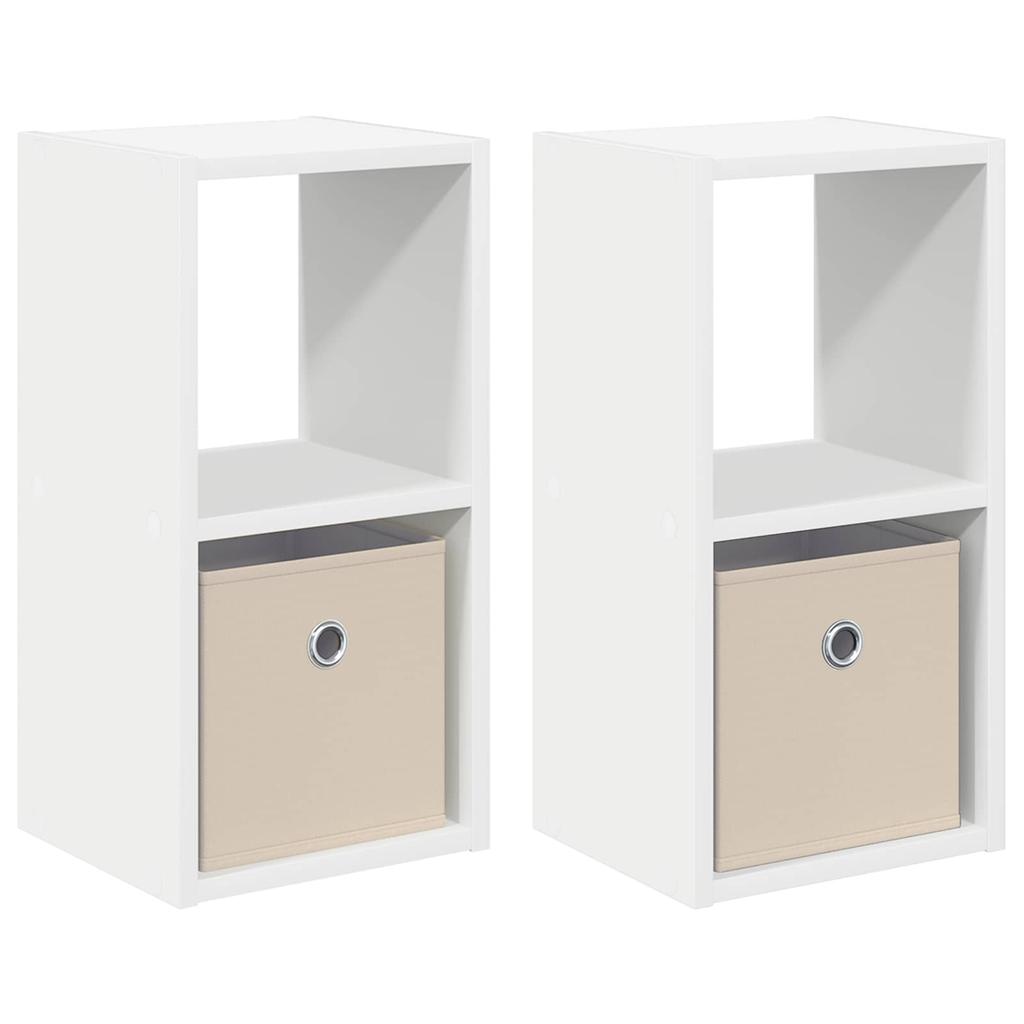 Nightstand 2 Pcs White 25.5 X 22 X 49.5 Cm Engineered Wood