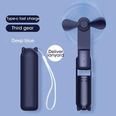 2000mAh Mini Taşınabilir Fan USB Şarj Edilebilir Soğutucu Katlanabilir El Tipi Masaüstü Fan Sessiz Katlanabilir Ofis Ev Kullanışlı Güç Bankası