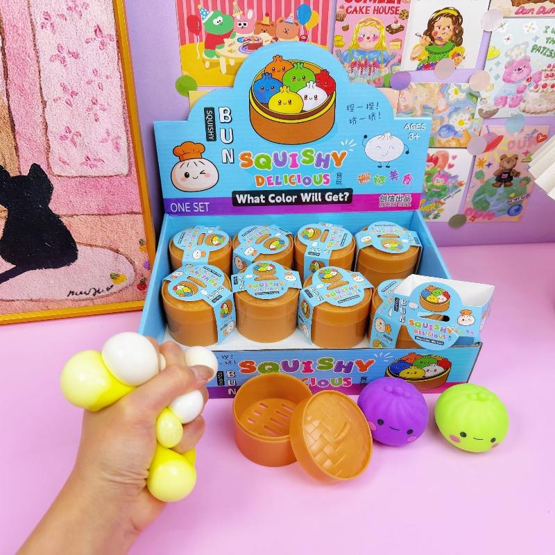 3/12Pcs Squishy Relieve Stress Ball Bun Shape Soft Slow Rebound Squeeze Decor Gift For Adult Kids Decompression Toy
