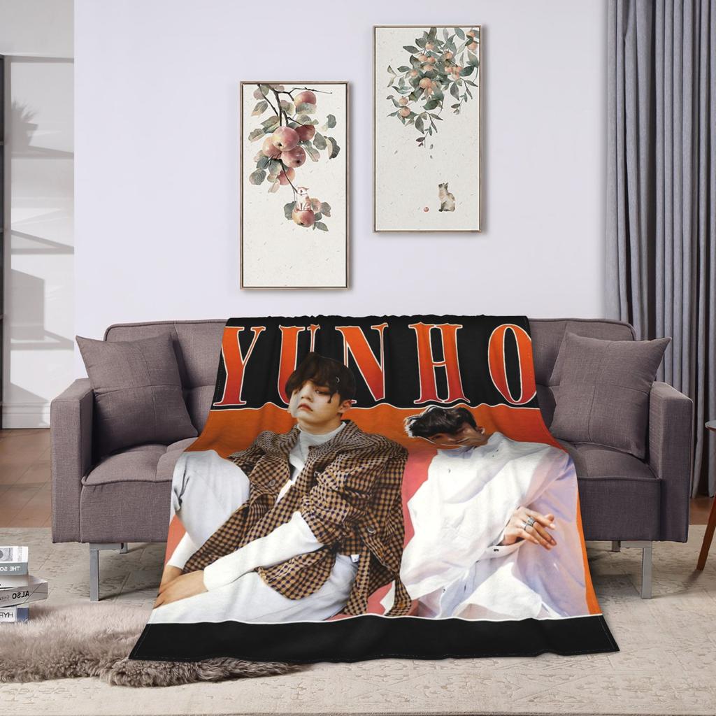 Korean Kpop Ateez MINGI Blanket Flannel Printed  Breathable Super Warm Throw Blankets for Home Travel Bedding Throws