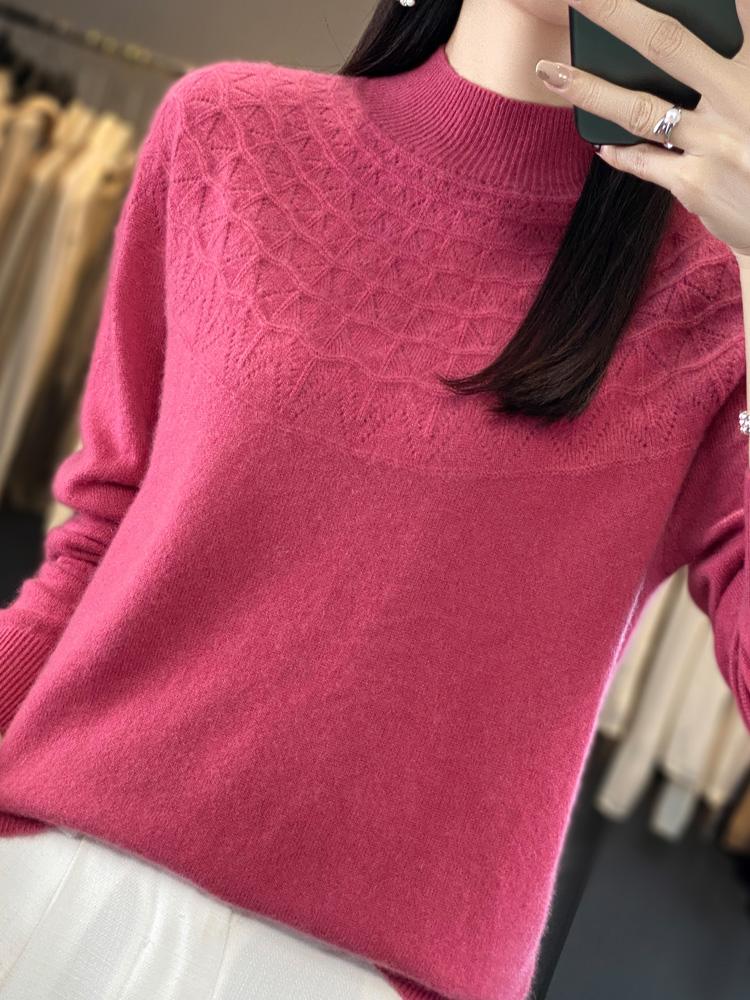 Kardigan damski, kaszmir Qinghe, 30% kaszmiru, 70% wełny, zimowy sweter dzianinowy, jesienny sweter damski sweter kaszmirowy dzianinowy top z długim rękawem