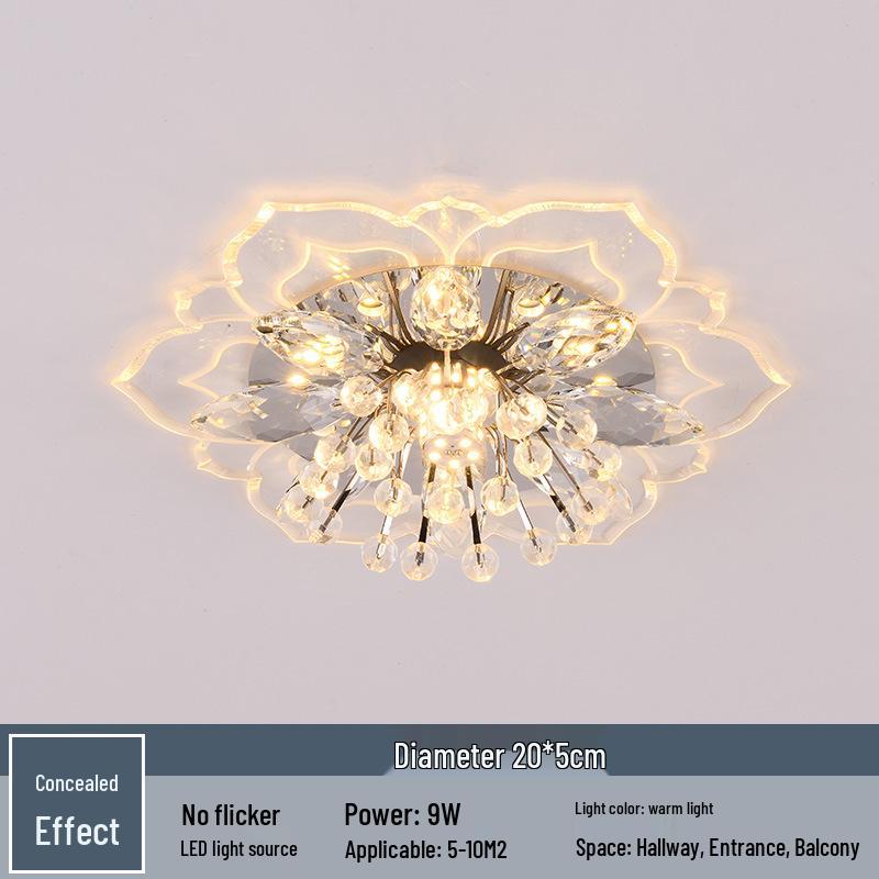 Modern Minimalist Ceiling Light - Embedded Crystal Lamp for Living Room, Corridor, and Aisle