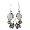 European And American Natural Moonstone Female Multi -Color Zircon Earrings 