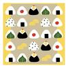 Hamamonyo Small Furoshiki (50cm Wrapping Cloth) - Onigiri (Rice Ball) Pattern