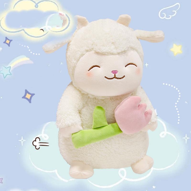 25/35cm Stuffed Plush Flower Sheep Animals Bow Tie Cotton Sheep Dolls Super Soft Decor Toys Funny Girls Boys Decor
