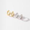 925 Sterling Silver French Light Luxury Geometric Layered Zirconia Earrings for Women Temperament Fashion Jewelry Accessori