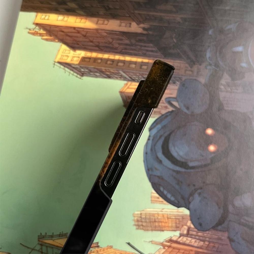 Kräftige Orange & Schwarze Abstrakte Grunge-Tusche-Spritzer Kunst-Druck Handyhülle für iPhone 17 16 15 14 11 12 13 Pro Max Air Plus Rückabdeckung