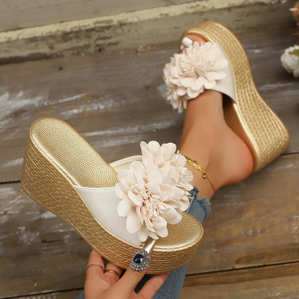 

Summer Anti-slip Wedge Sandals Women 2025 New Summer designer Shoes Roman Sandals Bottom Casual Beach Sandals Women 35 бежевый