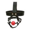 Adult Novelty Black Horse-Style Eye Mask with Silicone Ball Gag for BDSM Training Adjustable Couple Sex