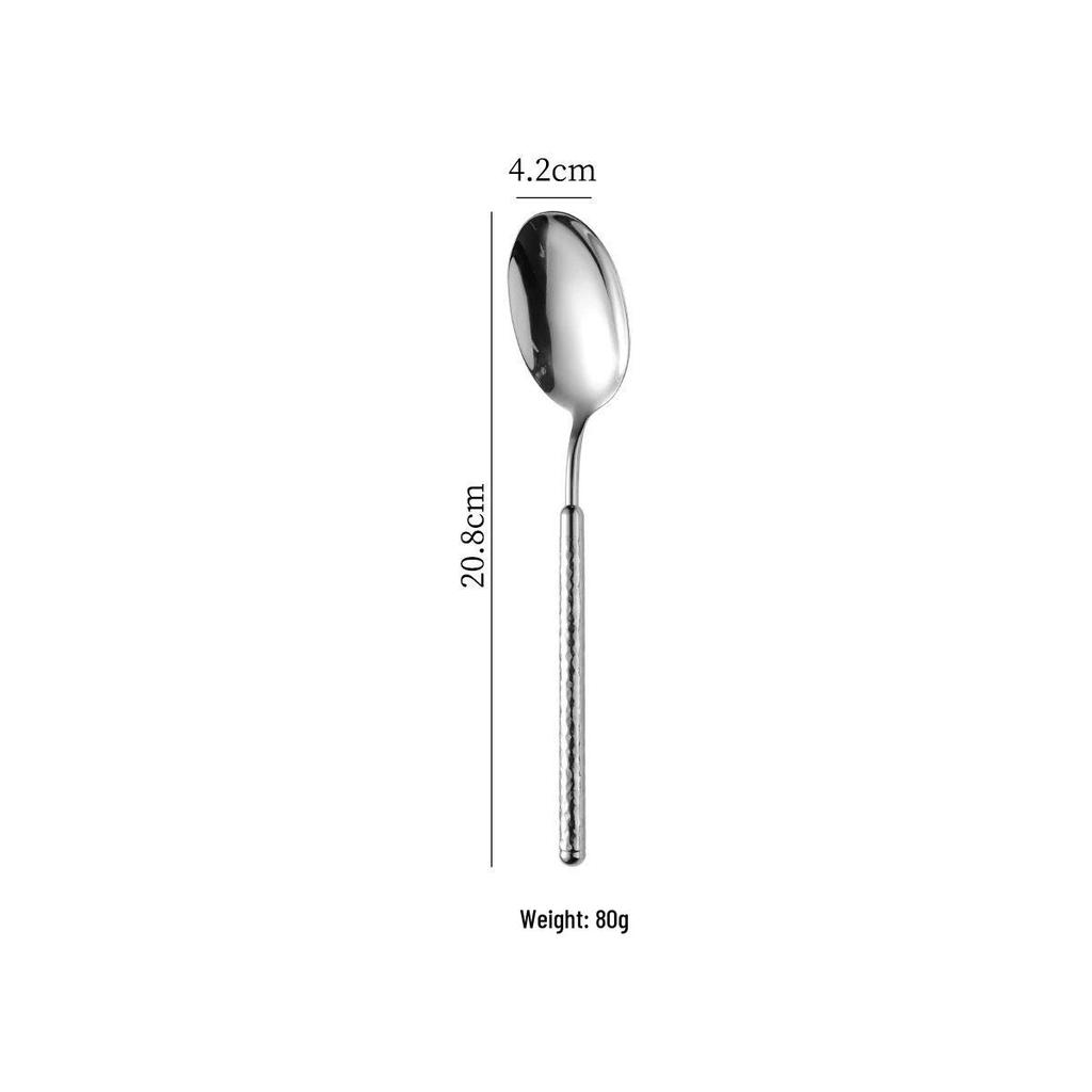 Round Diamond Cutlery Set: 304 Stainless Steel Steak Knife, Fork, Spoon, Spatula, Ladle, Slotted Spoon, Frying Spatula.
