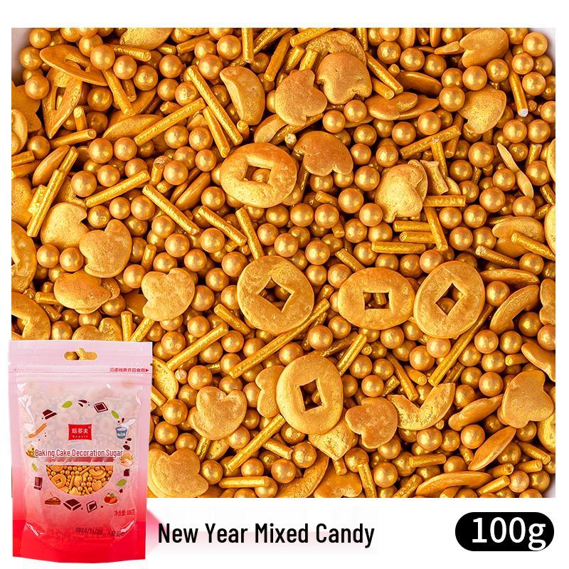 2025 Golden Star Sugar Pearls for Cake and Dessert Decoration