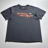 Vintage Y2K Harley Davidson T-Shirt Y2K Flammen-Grafik Hergestellt in den USA Ausgebleichtes Schwarzes Unisex-T-Shirt