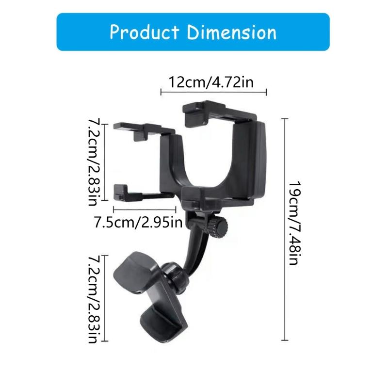 Universal Rearview Mirror Mount Phone Holder 360 Degree Rotating Rearview Mirror Phone Mount for Convenient Navigation