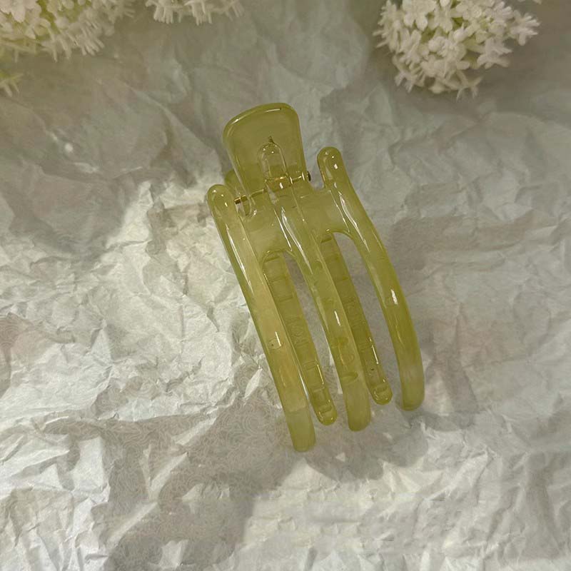 

Корейская заколка-краб для волос цвета желе с тремя зубцами для женщин, модный акриловый держатель для хвостика, заколки-уточки, заколка-автомат, аксессуары для волос