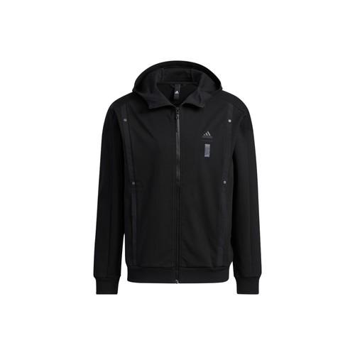 adidas Wuji Series Solid Color Sports Casual Hoodie Jacket for Men, Black L чёрный