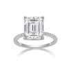 5ct Emerald Cut Moissanite Rings Women Fine Silver Solitaire Ring Ladies Gemstone Rings
